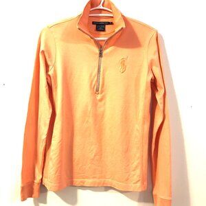Ralph Lauren Golf mock neck long sleeve shirt women S Pima cotton luxury 1/4 zip